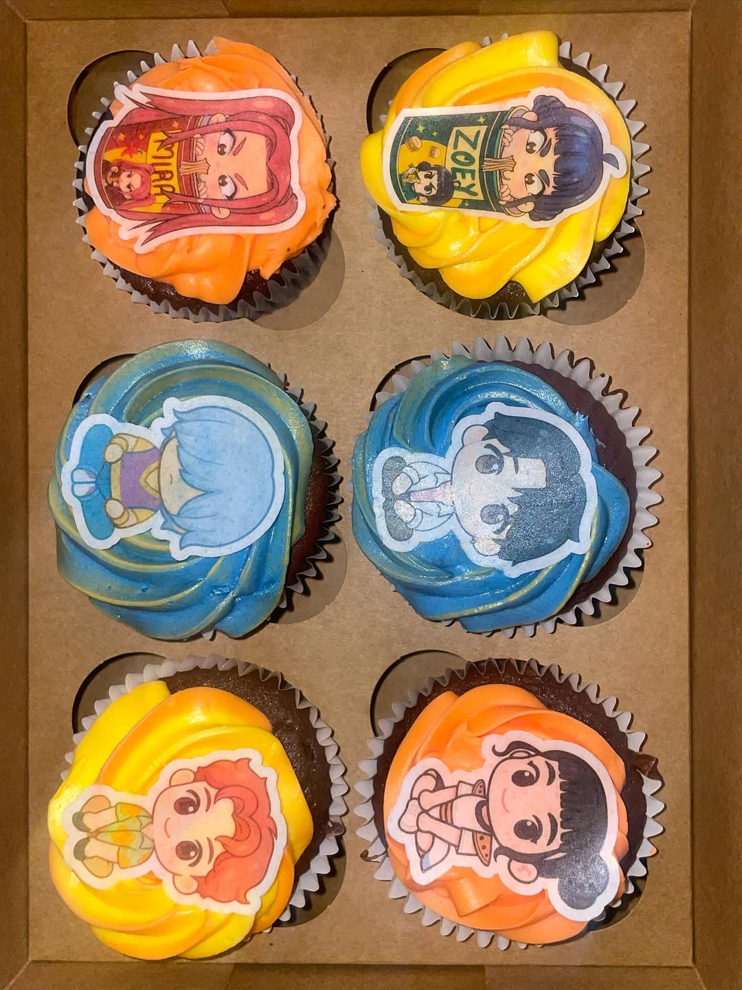 Character-themed cupcake box from Sweet Sentiments